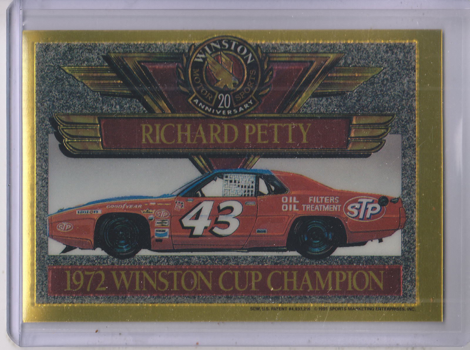 1991 Maxx Winston 20th Anniversary Foils #2 Richard Petty 1972 Car
