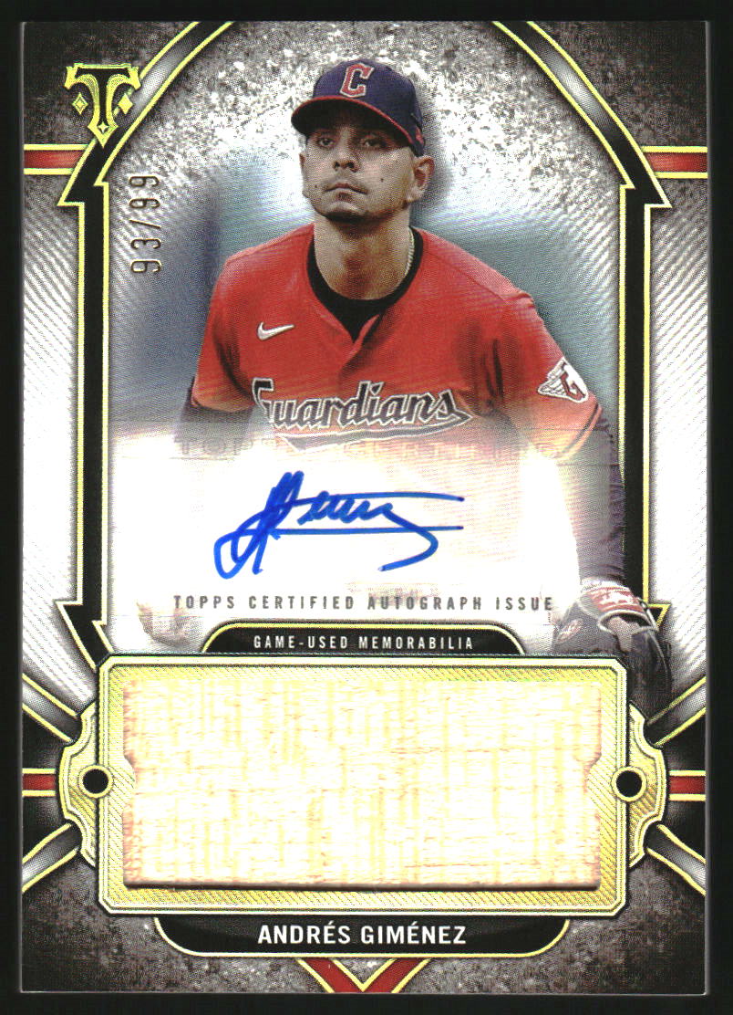 2024 Topps Triple Threads Autograph Single Jumbo Relics #AJRAG Andres Gimenez Auto /99