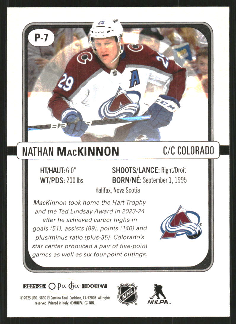 2024-25 O-Pee-Chee OPC Premier #P7 Nathan MacKinnon