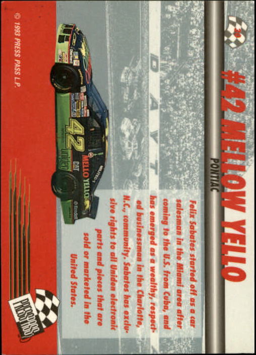 1993 Press Pass Previews #30 Kyle Petty's Car back image