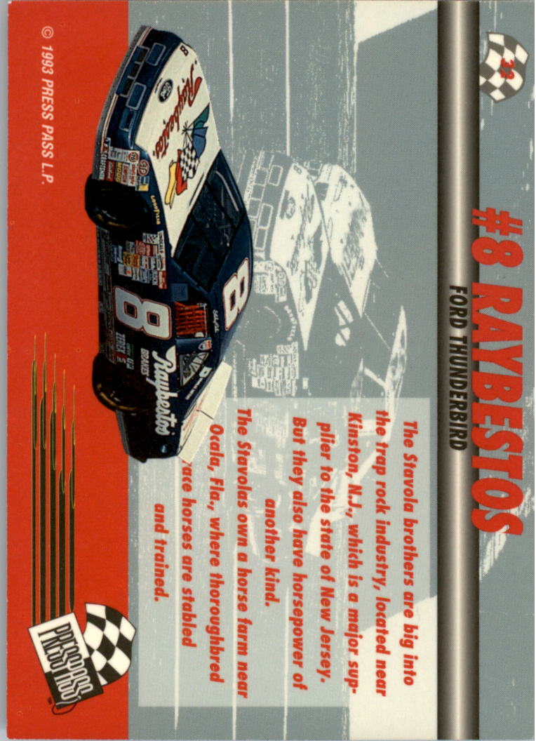 1993 Press Pass Previews #32 Sterling Marlin's Car back image