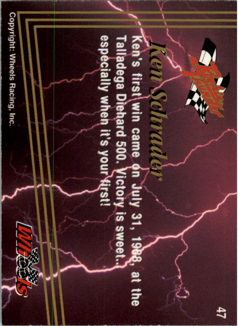 1993 Wheels Rookie Thunder #47 Ken Schrader back image