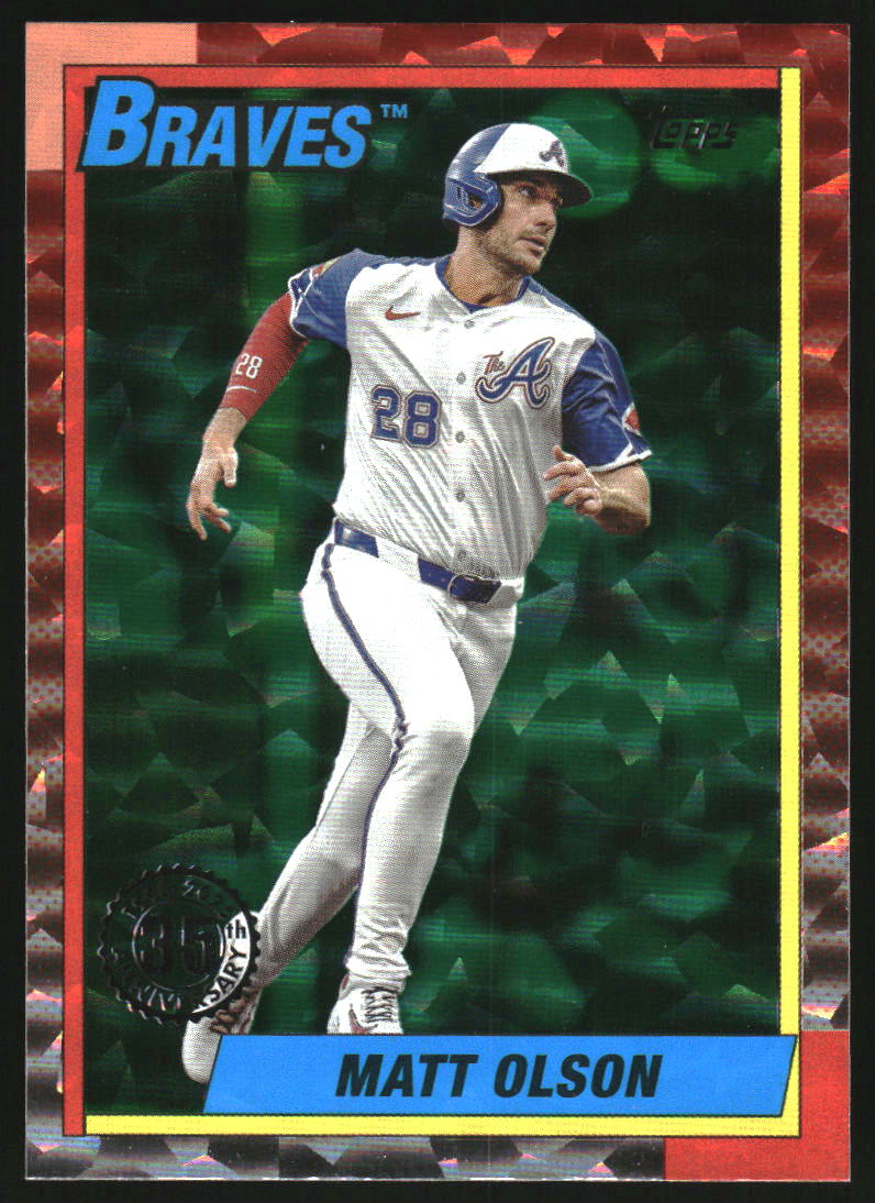 2025 Topps '90 Topps Green Crackle Foil #T9013 Matt Olson /99
