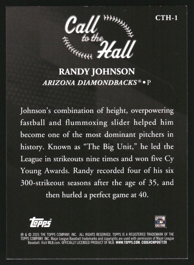 2025 Topps Call to the Hall #CTH1 Randy Johnson