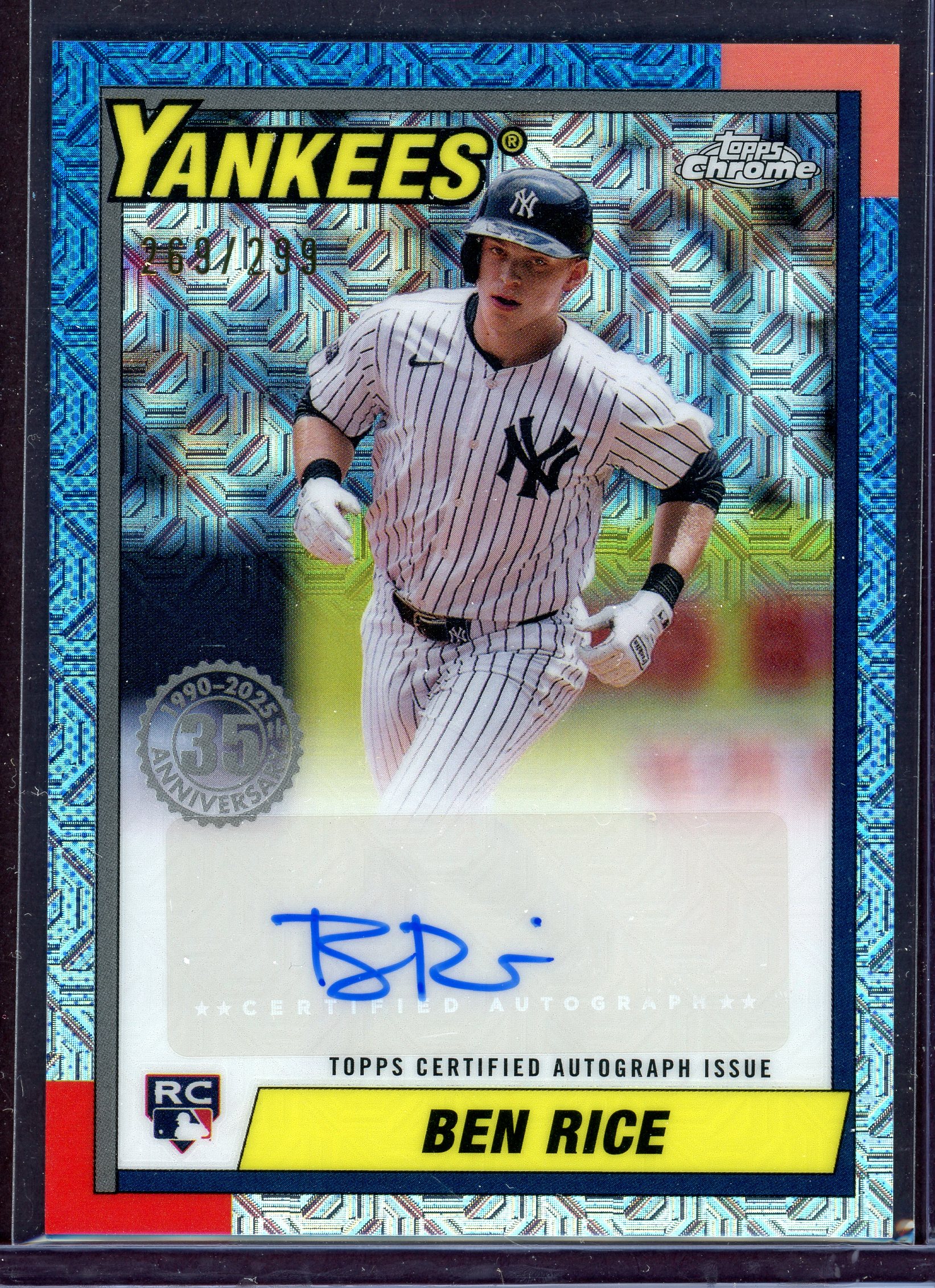 2025 Topps Chrome Black New York Yankees Ben Rice 直筆サインカード 
