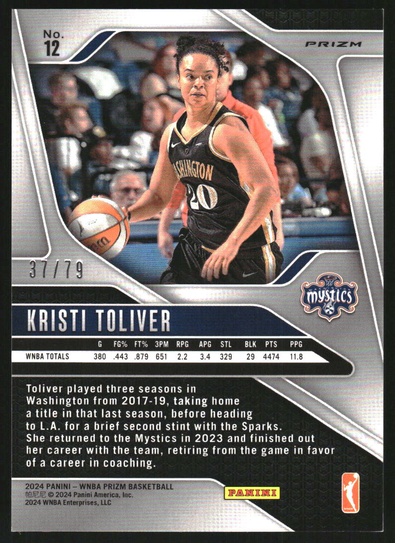 2024 Panini Prizm WNBA Prizms Pink Velocity #12 Kristi Toliver /79