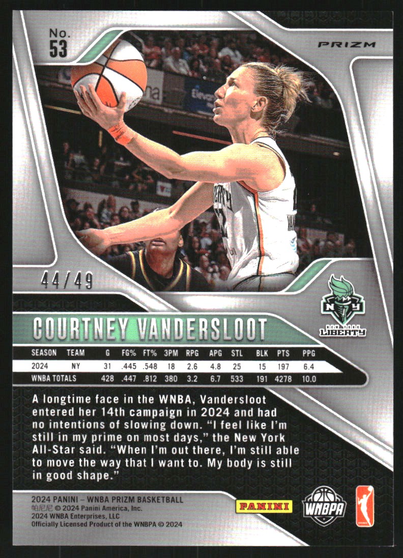 2024 Panini Prizm WNBA Prizms Teal #53 Courtney Vandersloot