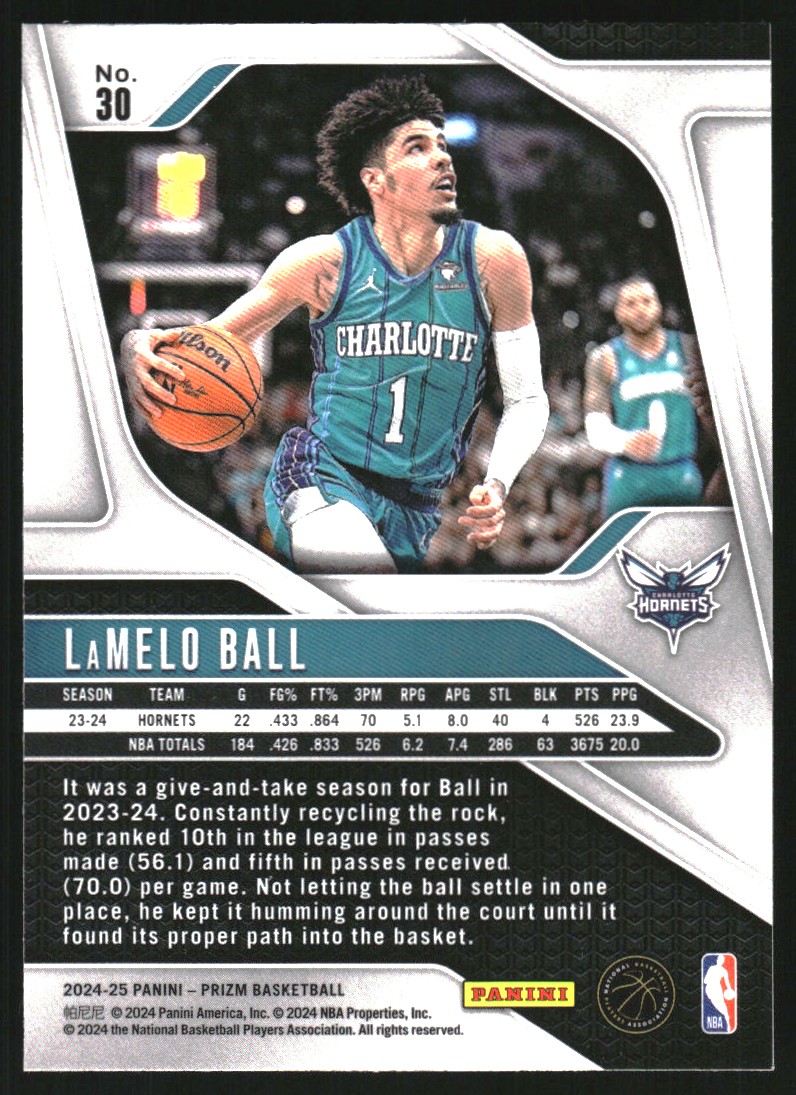 2024-25 Panini Prizm #30 LaMelo Ball