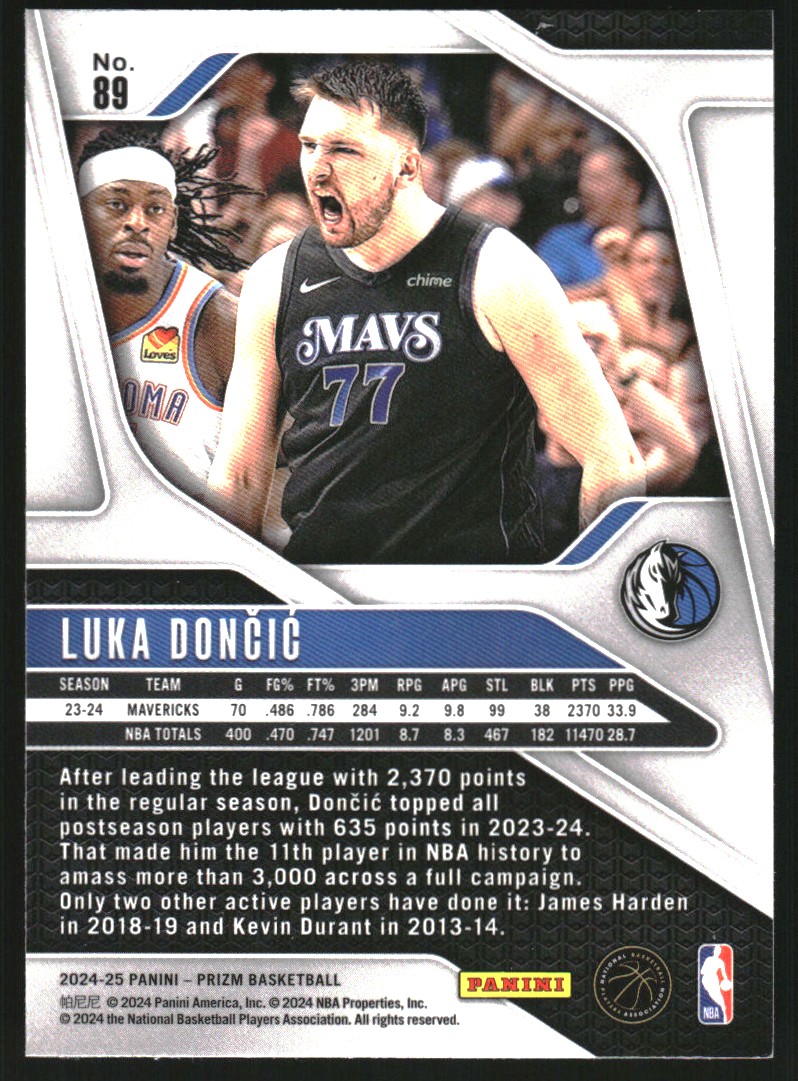 2024-25 Panini Prizm #89 Luka Doncic on Fanatics Collect