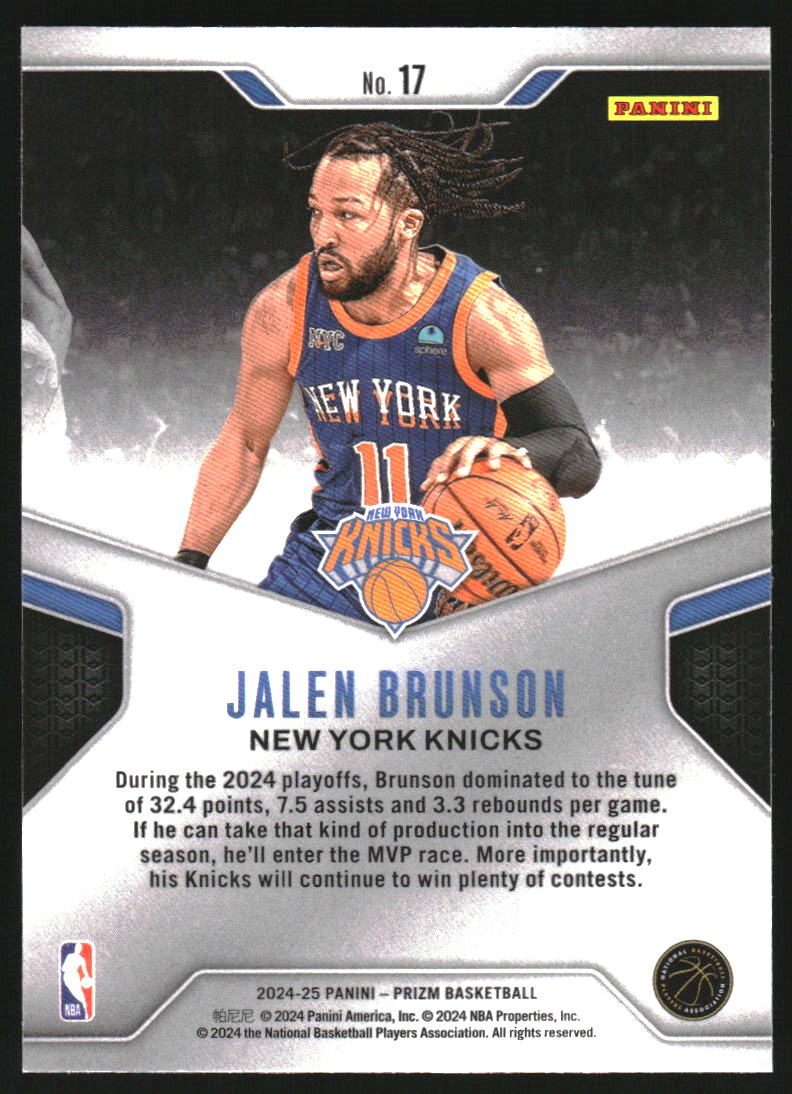 2024-25 Panini Prizm Dominance #17 Jalen Brunson