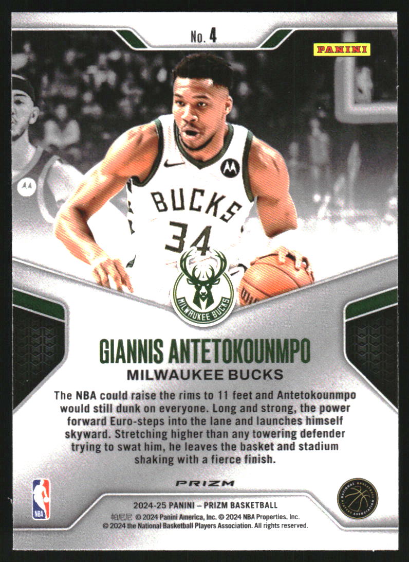 2024-25 Panini Prizm Dominance Prizms Silver #4 Giannis