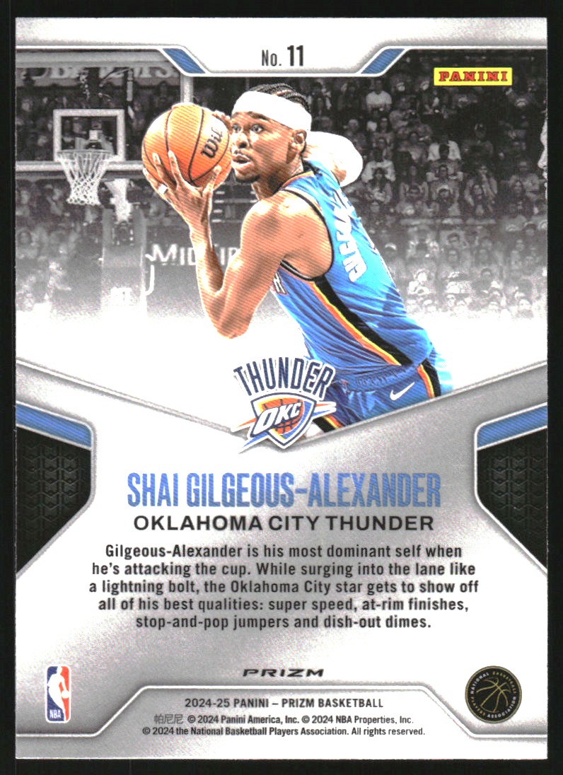 2024-25 Panini Prizm Dominance Prizms Silver #11 Shai Gilgeous-Alexander