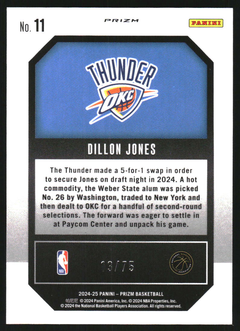 2024-25 Panini Prizm Emgergent Prizms Red Pulsar #11 Dillon Jones