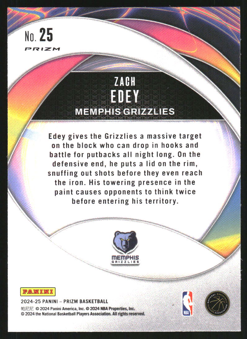 2024-25 Panini Prizm Instant Impact Prizms Green #25 Zach Edey