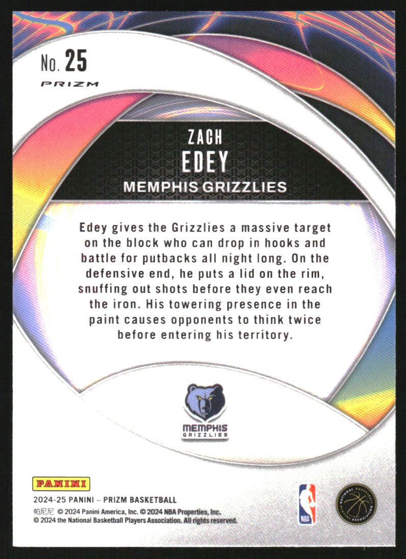 2024-25 Panini Prizm Instant Impact Prizms Silver #25 Zach Edey