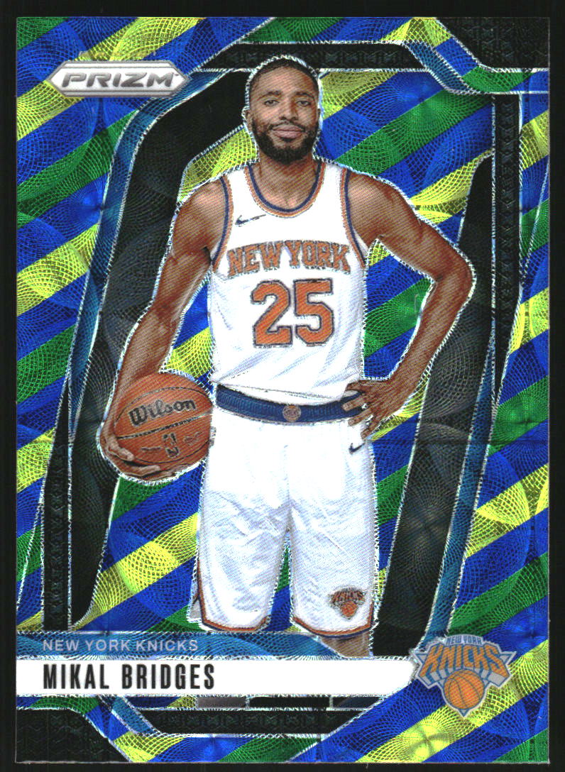 2024-25 Panini Prizm Prizms Choice Blue Yellow and Green #15 Mikal Bridges - NM-MT