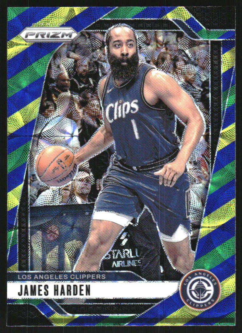 2024-25 Panini Prizm Prizms Choice Blue Yellow and Green #181 James Harden