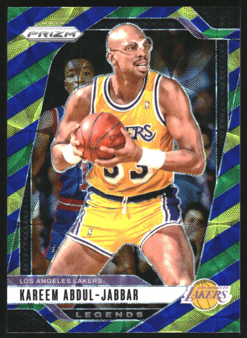 2024-25 Panini Prizm Prizms Choice Blue Yellow and Green #279 Kareem Abdul-Jabbar