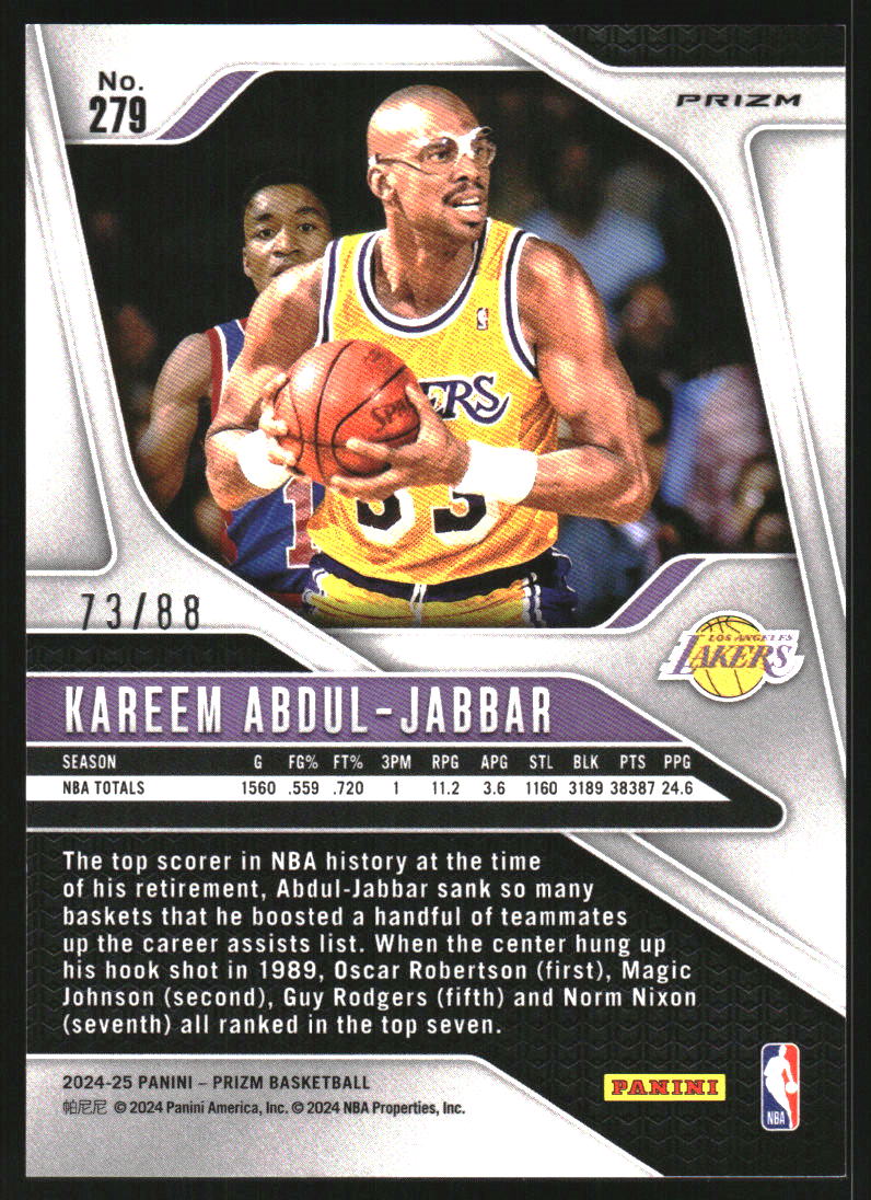 2024-25 Panini Prizm Prizms Choice Red #279 Kareem Abdul-Jabbar