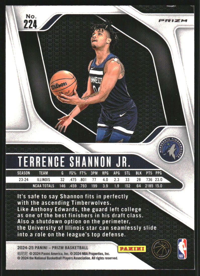 2024-25 Panini Prizm Prizms Fast Break #224 Terrence Shannon Jr. - NM-MT