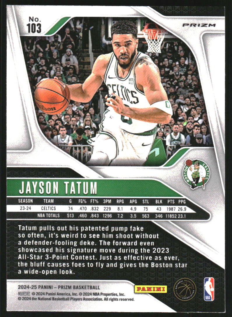 2024-25 Panini Prizm Prizms Ice #103 Jayson Tatum