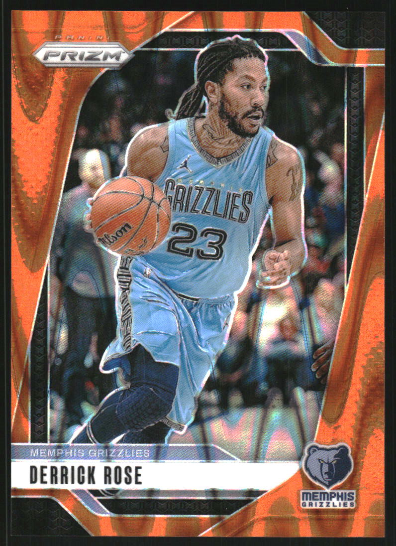 2024-25 Panini Prizm Prizms Orange Seismic #53 Derrick Rose /199