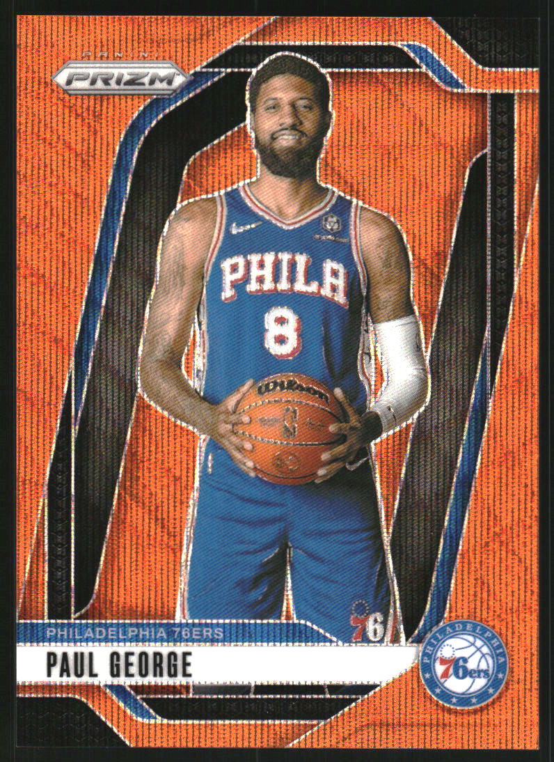 2024-25 Panini Prizm Prizms Orange Wave #50 Paul George