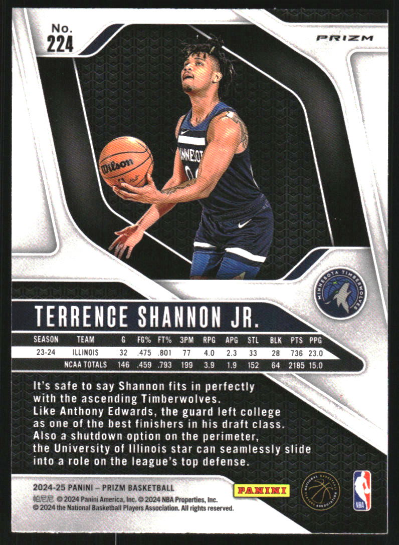 2024-25 Panini Prizm Prizms Pulsar #224 Terrence Shannon Jr.