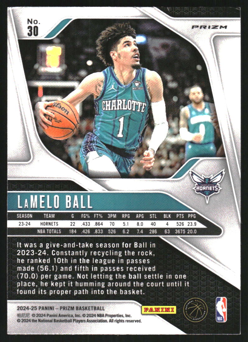 2024-25 Panini Prizm Prizms Red Ice #30 LaMelo Ball