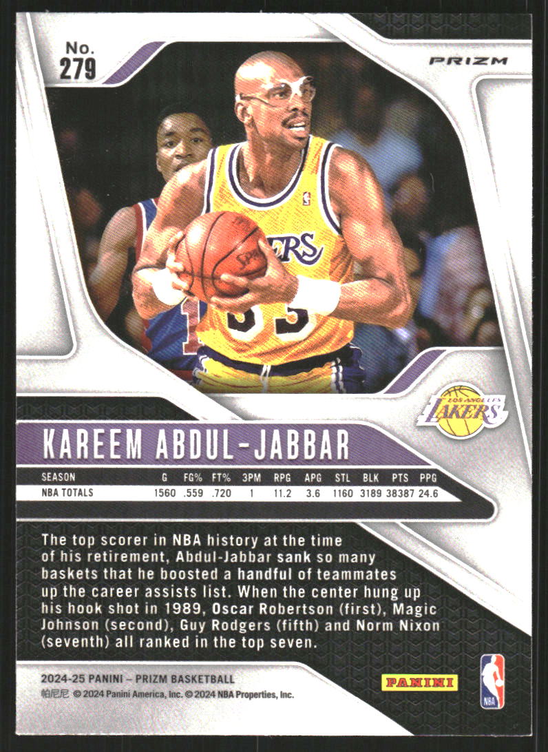 2024-25 Panini Prizm Prizms Red Ice #279 Kareem Abdul-Jabbar