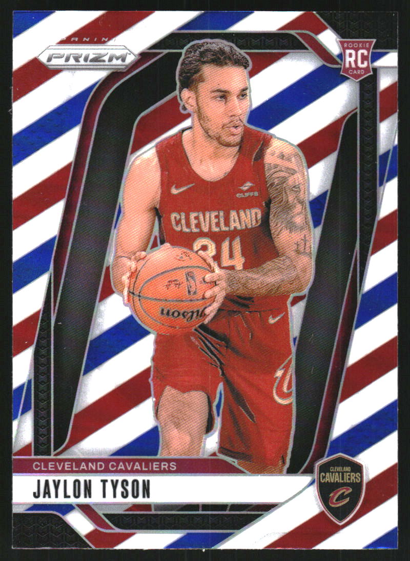 2024-25 Panini Prizm Prizms Red White and Blue #228 Jaylon Tyson