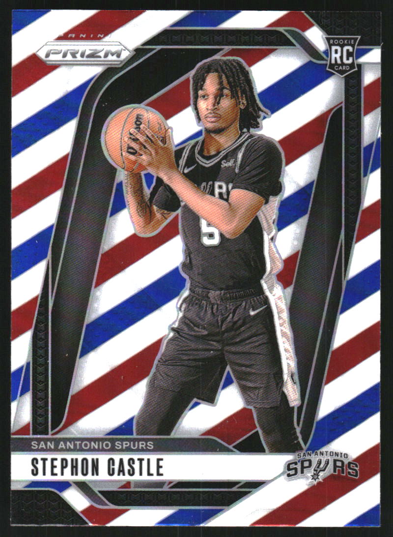 2024-25 Panini Prizm Prizms Red White and Blue #234 Stephon Castle
