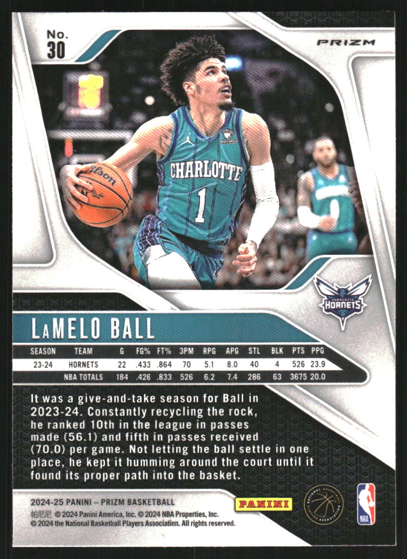 2024-25 Panini Prizm Prizms Ruby Wave #30 LaMelo Ball - NM-MT