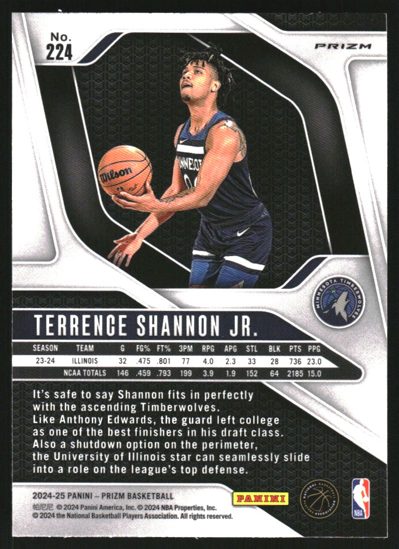 2024-25 Panini Prizm Prizms Ruby Wave #224 Terrence Shannon Jr.