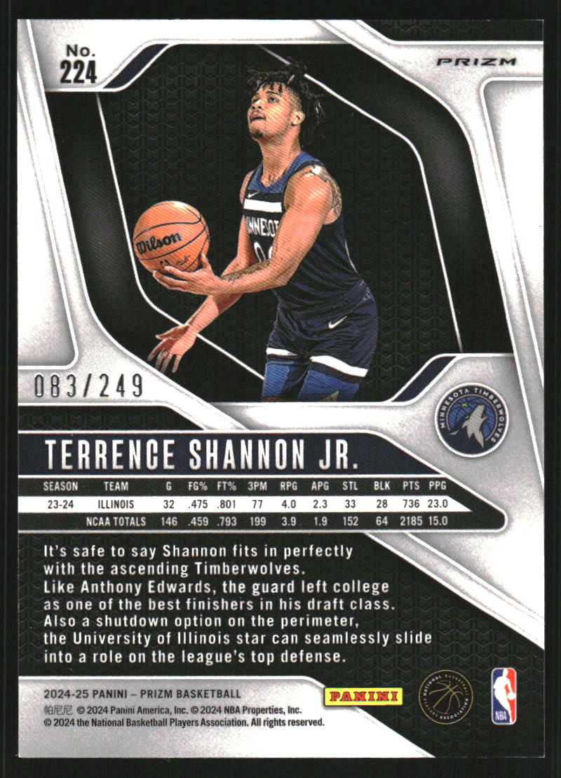2024-25 Panini Prizm Prizms Skewed #224 Terrence Shannon Jr.