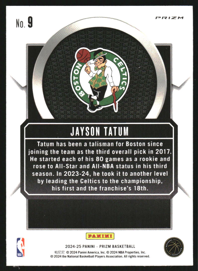 2024-25 Panini Prizm Talismen Prizms Fast Break #9 Jayson Tatum