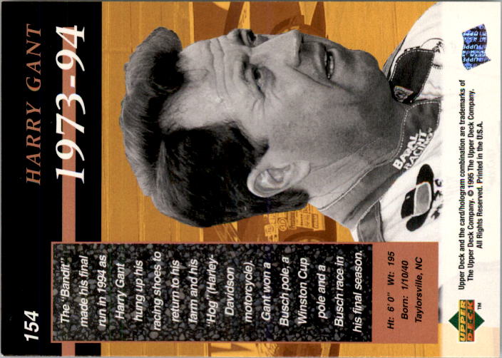 1995 Upper Deck Silver Signature/Electric Silver #154 Harry Gant SL