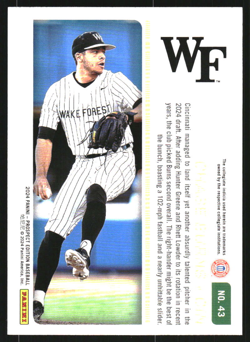 2024 Panini Prospect Edition #43 Chase Burns
