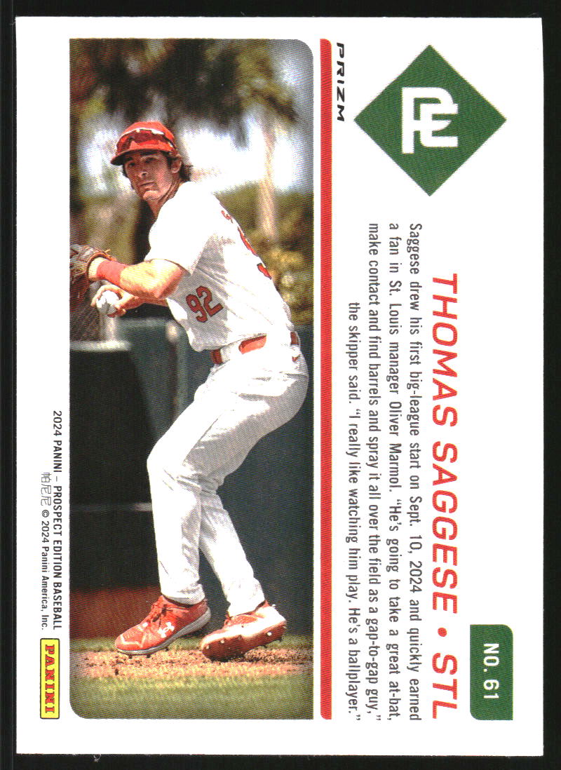 2024 Panini Prospect Edition Holo Red Ice #61 Thomas Saggese