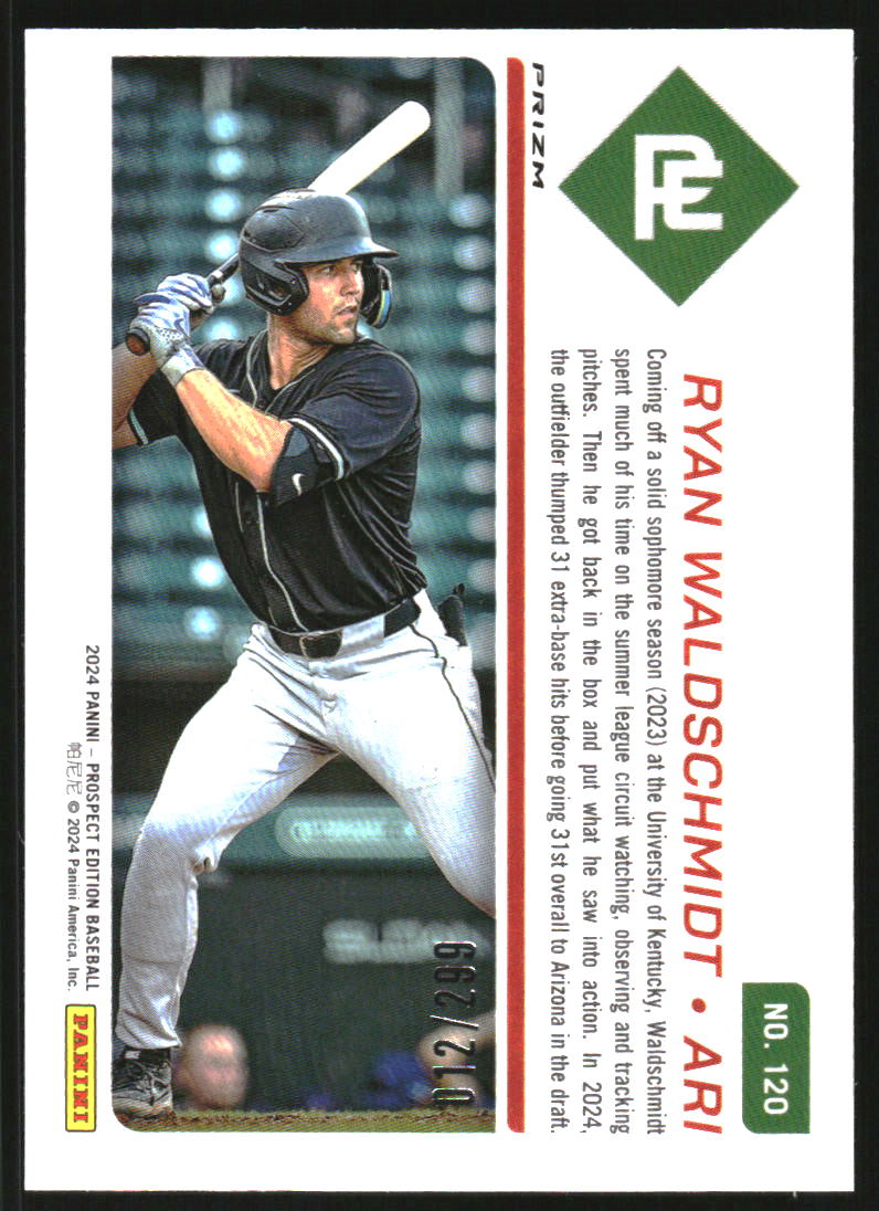 2024 Panini Prospect Edition Holo Blue Ice #120 Ryan Waldschmidt /299
