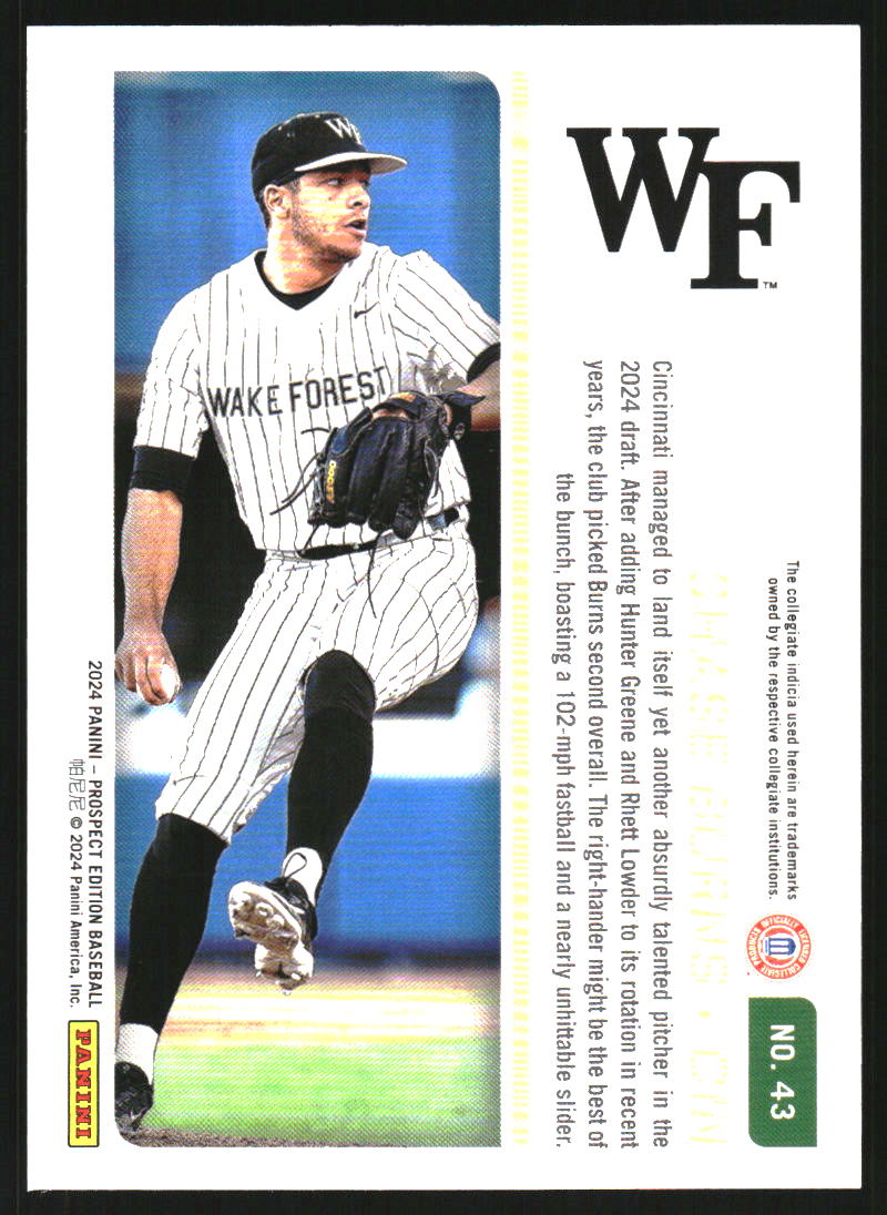 2024 Panini Prospect Edition Red #43 Chase Burns /299