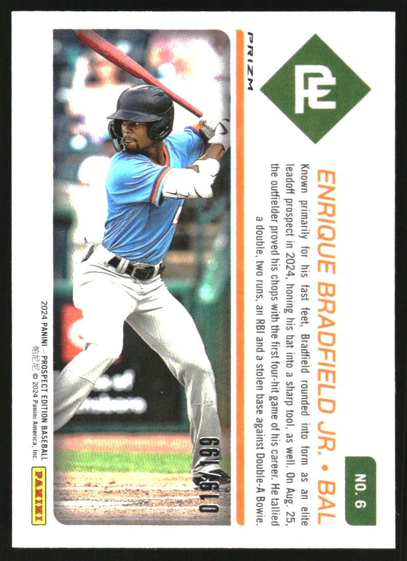 2024 Panini Prospect Edition Holo Red #6 Enrique Bradfield Jr.