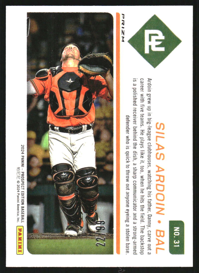 2024 Panini Prospect Edition Holo Green Ice #31 Silas Ardoin /99