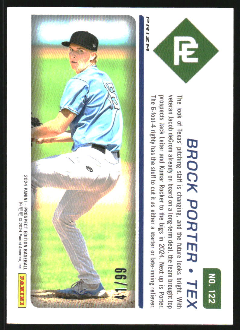 2024 Panini Prospect Edition Holo Green Ice #122 Brock Porter /99