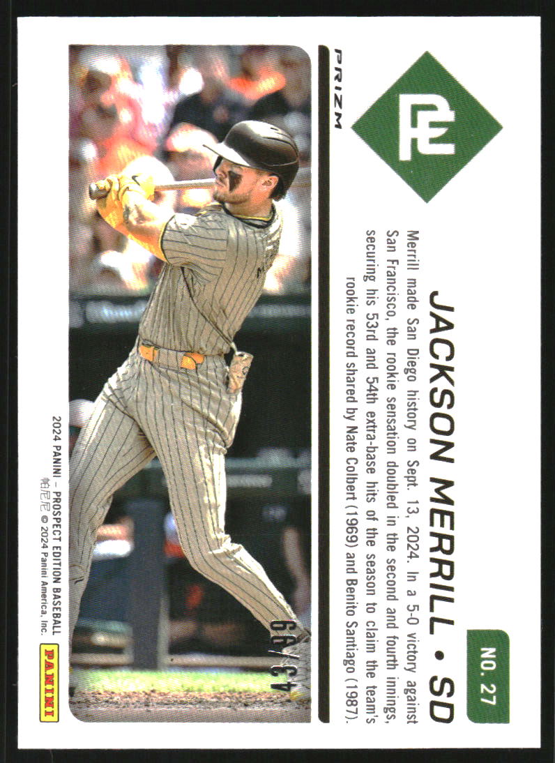 2024 Panini Prospect Edition Holo Purple #27 Jackson Merrill /99