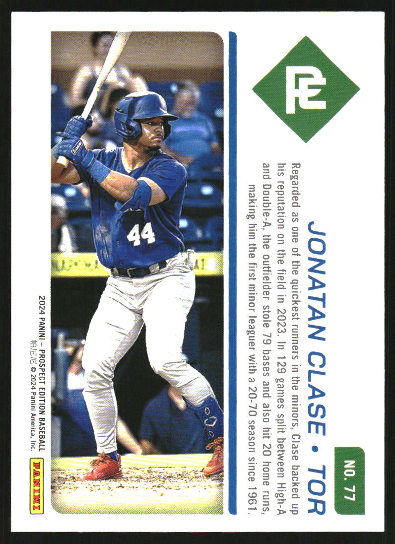 2024 Panini Prospect Edition Teal #77 Jonatan Clase /49