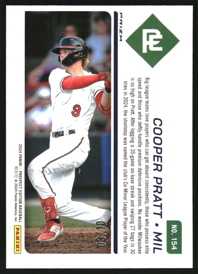 2024 Panini Prospect Edition Holo Gold Ice #154 Cooper Pratt /10
