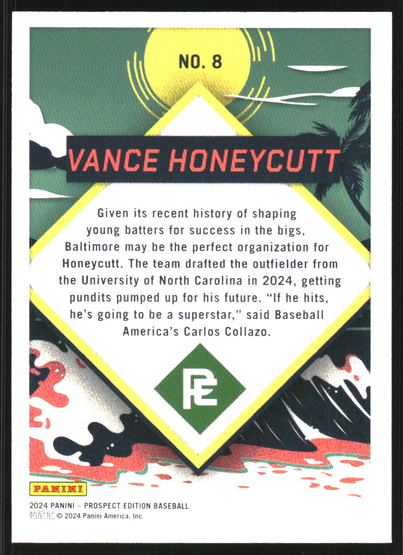 2024 Panini Prospect Edition Prepping for the Pros Green #8 Vance Honeycutt