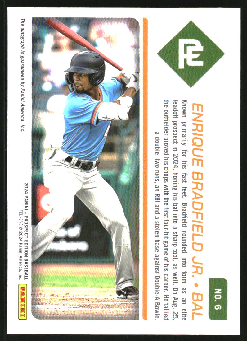 2024 Panini Prospect Edition Holo Prospect Ticket Signatures #6 Enrique Bradfield Jr. Auto