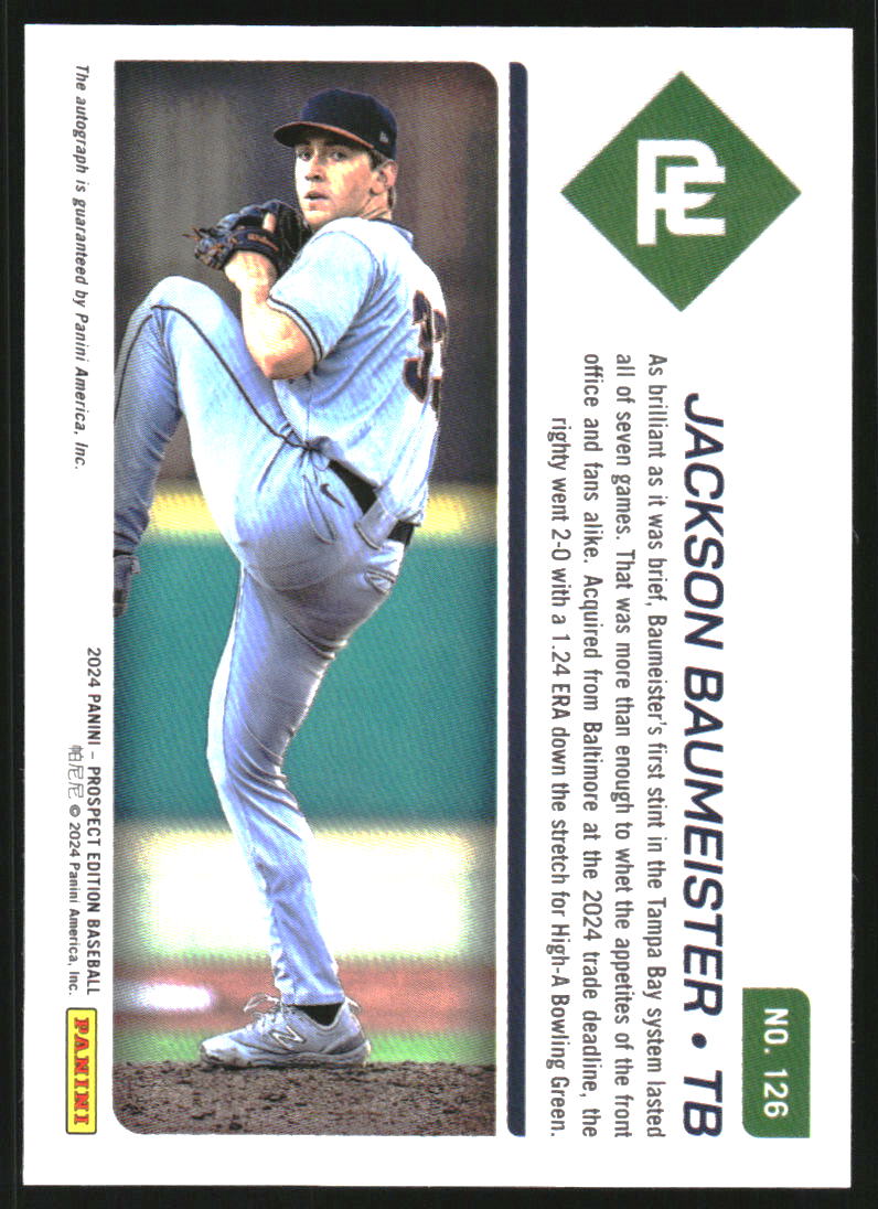 2024 Panini Prospect Edition Holo Prospect Ticket Signatures #126 Jackson Baumeister Auto
